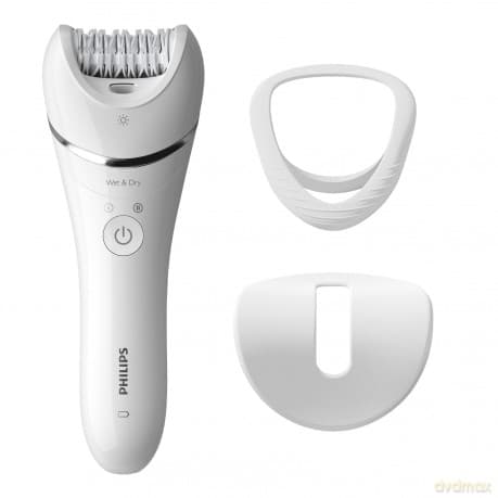 Philips Epilierer Series 8000, kabelloser Nass- und Trockenepilierer für Beine und Körper, Haarentfernungsgerät für Frauen, mit Schutzkappen für empfindliche Bereiche und Aufsätzen für optimalen Hautkontakt, Modell BRE700/00