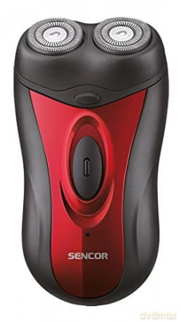 SENCOR SMS 2002RD Elektrorasierer (2 Watt, Schnurloser Betrieb, Zwei Schwenkköpfe mit austauschbaren Scherköpfen) rot