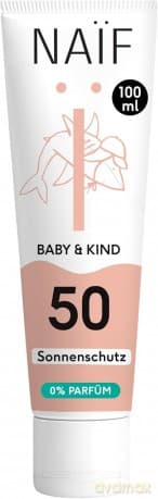 Sun protection cream for children and babies without perfume SPF 50 Baby & Kids Mineral Sunscreen 0% Perfume 100 ml