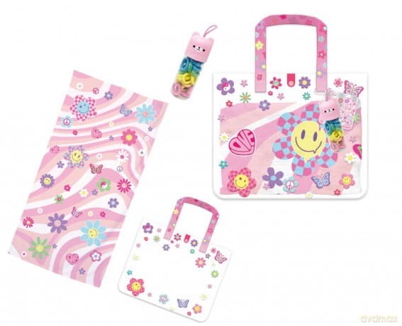 Ręcznik plażowy w torbie kwiatki