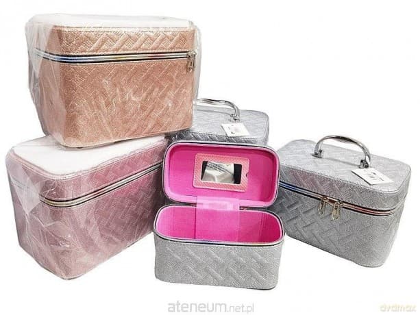 Kuferek L z lusterkiem na zamek 23x17x15cm MIX