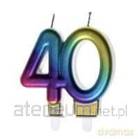 Świeczka urodzinowa 40 kolorowa