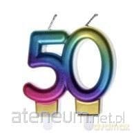 Świeczka urodzinowa 50 kolorowa