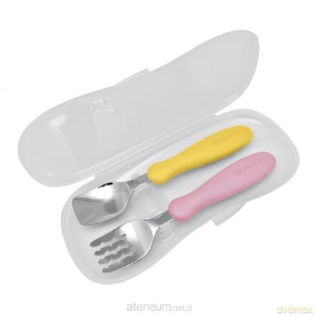 Sztućce z etui mango/peach