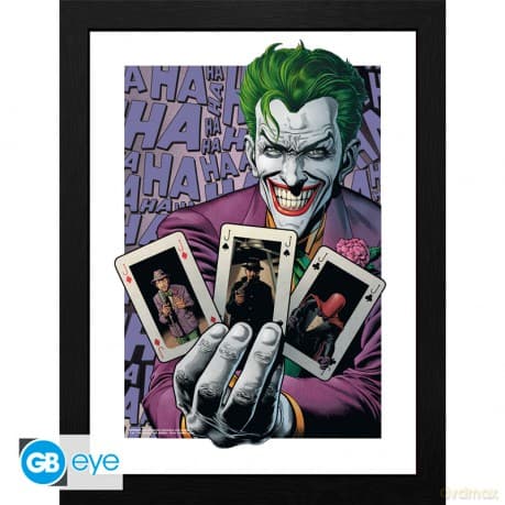 DC COMICS - Plakat w ramie The Joker Haha Cards (30x40)