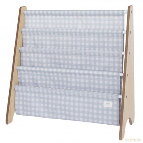 3 Sprouts Stojak na Książki Recycled Gingham Blue