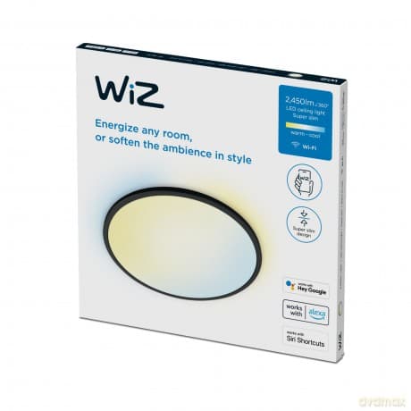 WiZ - Superslim Smart Ceiling Light - Black 22W