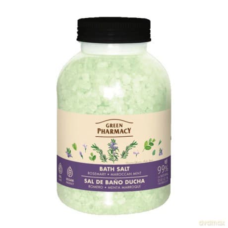 GREEN PHARMACY Sól do kąpieli Rozmaryn + Mięta marokańska 1000 g