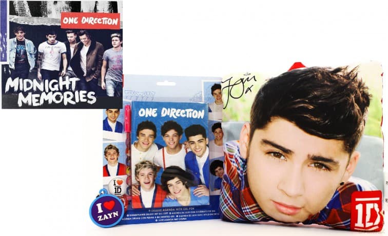 One Direction: Midnight Memories + Zayn: Poduszka + Brelok + Notatnik z Długopisem Żelowym Pakiet