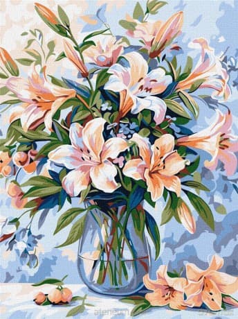 Malowanie po numerach - Kwiatowy wiersz 30x40cm