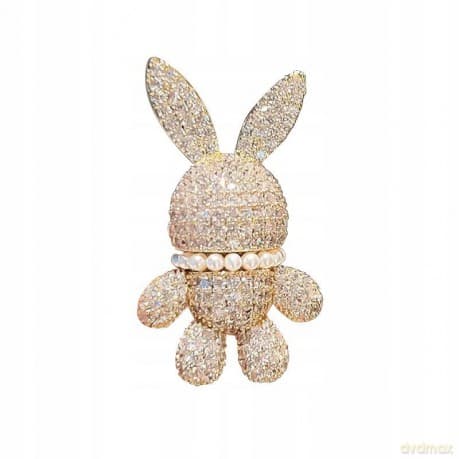 ECARLA Biżuteria Broszka Kryształowa BZ150 Królicz