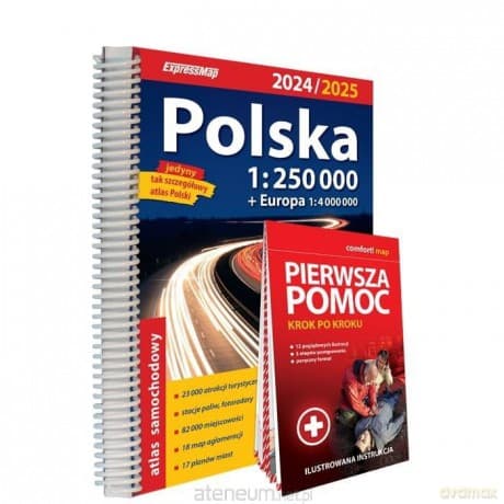 Atlas samochodowy 1:250 000 + pierwsza pomoc