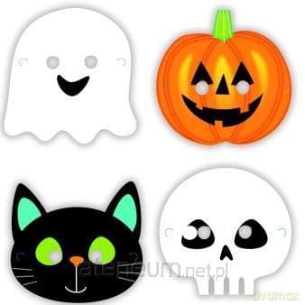 Maski Halloween Friends papier 16x23cm 8szt
