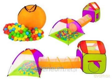 Plac zabaw 3w1 domek namiot tunel + kulki kolorowy