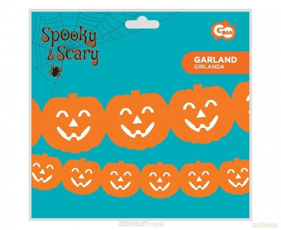 Girlanda papierowa dynie pomarańczowa 300cm