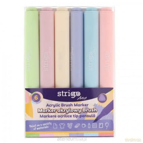 Marker akrylowy z końcówką Brush 6kol
