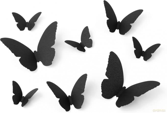 Dekoracja papierowa ćmy czarne 6-12cm 30szt