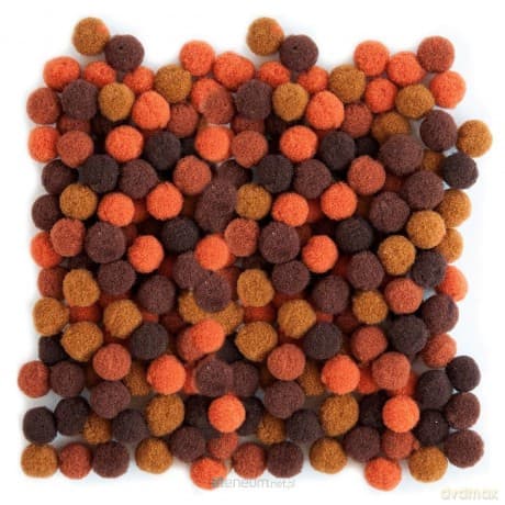 Pompony poliestrowe 1cm mix brązowy 120szt