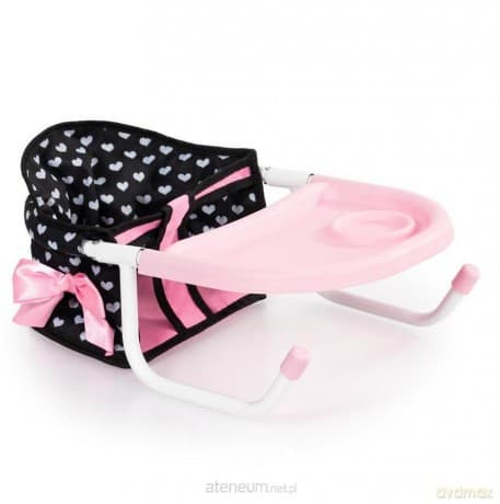 Siedzisko stołowe dla lalek różowo-czarne