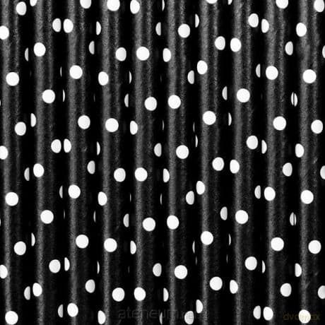 Słomki papierowe czarny 19,5cm 10szt