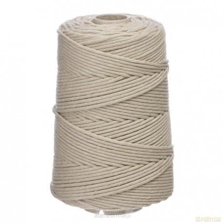 Sznurek bawełniany 3mm 100m piaskowy