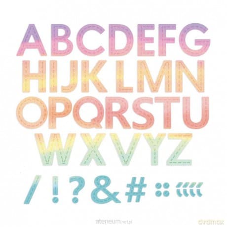 Zestaw wykrojników - Alfabet z przeszyciem 33szt