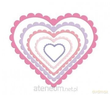 Zestaw wykrojników - Serca z falbanką 5szt