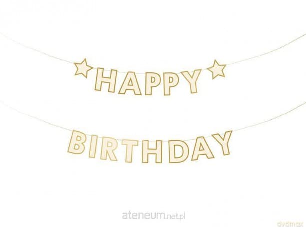 Baner papierowy Happy Birthday mix 220x14.5cm