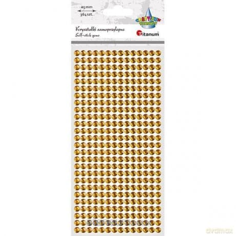 Kryształki samoprzylepne okrągłe 5mm 364szt złote
