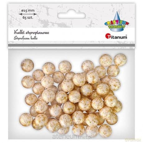 Kulki styropianowe 15mm 65szt złote
