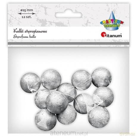 Kulki styropianowe 25mm 12szt srebrne