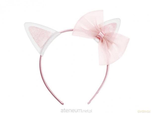 Opaska Kotek z kokardką różowy
