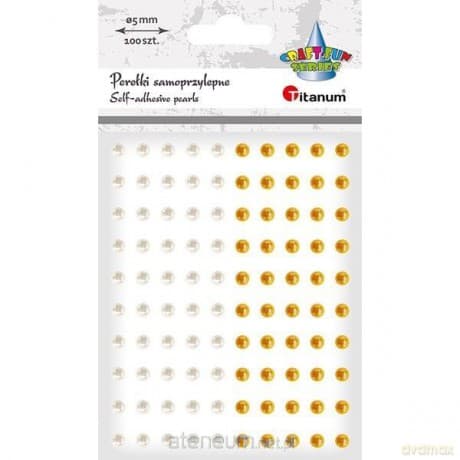 Perełki samoprzylepne 5mm 100szt białe złote