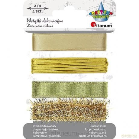 Wstążki tekstylne 4szt złote