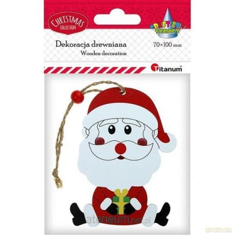 Zawieszka drewniana Mikołaj siedzący 74x98mm