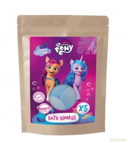 KIDS My Little Pony Kule koloryzujące do kąpieli jeżyna, malina 5 x 50g