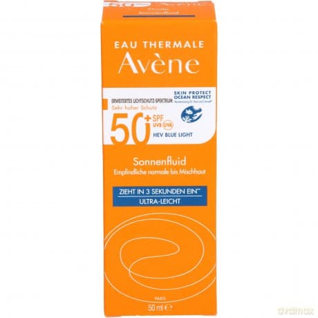 Avene Protective fluid for sensitive, normal to combination skin SPF 50+ (Fragrance-Free Fluid) 50 ml dla kobiety