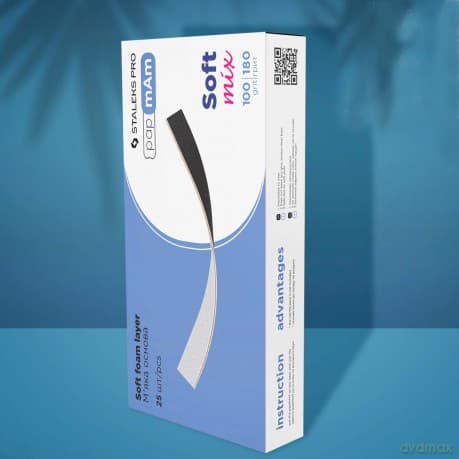 STALEKS Double-sided replacement sandpaper Expert roughness 100/180 (Disposable Double-sided Files PapmAm Mix) 25 pcs unisex