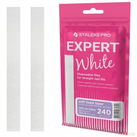 STALEKS Spare sandpaper Expert 20 grit 240 (White Disposable PapmAm Files) 30 pcs unisex