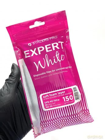 STALEKS Spare sandpaper Expert 40 grit 150 (White Disposable Files for Crescent Nail File) 30 pcs unisex