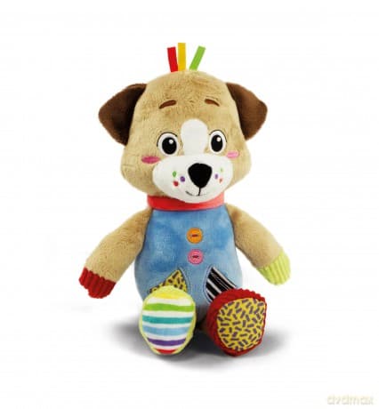 Clementoni Baby Infant Plush Pete The Puppy-New Born Gift, Animal Soft, Early Development & Activity, Sensory Learning Toys, Cuddly Dog, Toddler 0 Months, Machine Washable, 17905, Multicolour