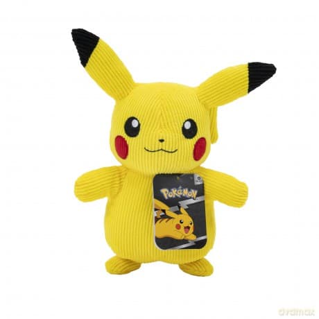 Pokemon PKW2389 Select Corduroy Pikachu PLUSH-8-Inch-Unique Fabric-Authentic Details, Multicolor