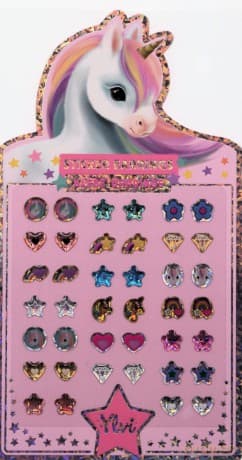 Kolczyki samoprzylepne Jednorożec Ylvi (1 zestaw) mix 13052A