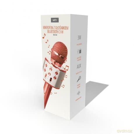 Mikrofon z głośnikiem Bluetooth 3W Setty BM-100 różowe złoto
