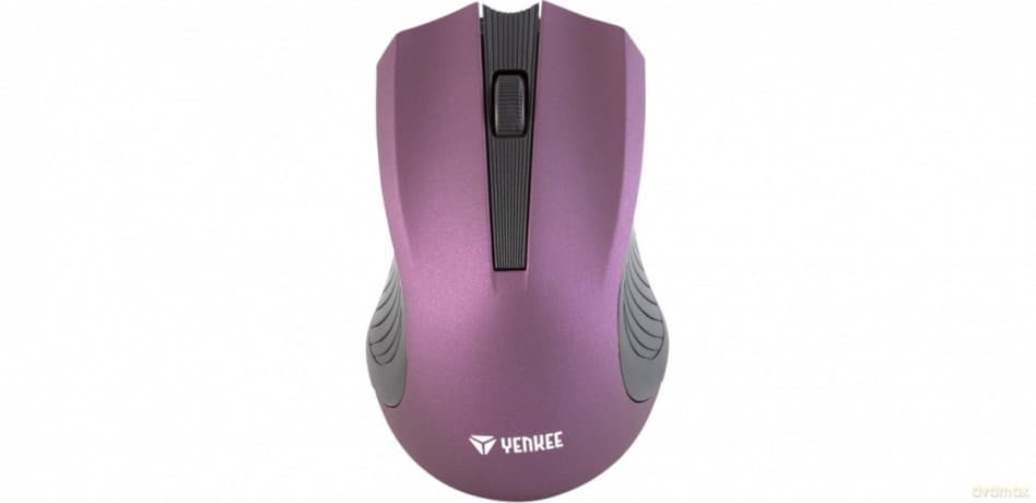 Mysz bezprzewodowa 2,4GHz optyczna symetryczna 3 przyciski Fiolet