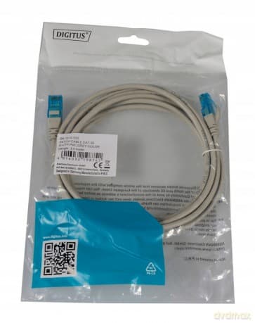 Patch cord U/UTP kat.5e PVC 3,0m szary