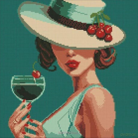 Diamentowa mozaika bez ramy - Blue curacao 40x50cm