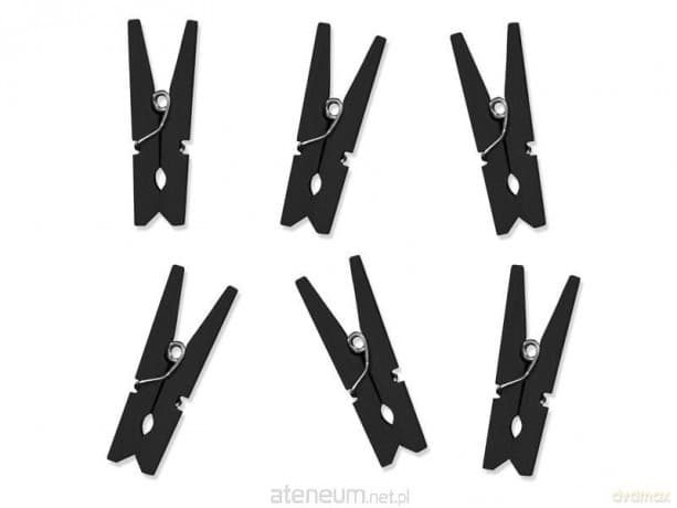 Klamerki drewniane czarne 10szt