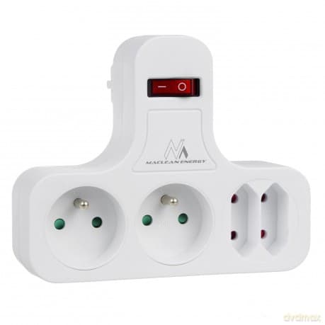 Gniazdko prądowe x4 z wyłącznikiem typ E MCE224