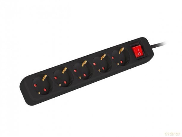 Listwa przedłużacz 3m 5x230 c PS1-05F-0300-BK